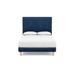 Heal's Shallow Divan Double Capelo Linen-Cotton Inkspot Light Solid Wood Feet