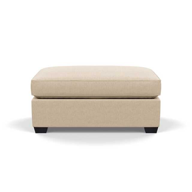Heal's Torino Footstool Brushed Cotton Oat Black Feet