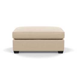 Heal's Torino Footstool Brushed Cotton Oat Black Feet