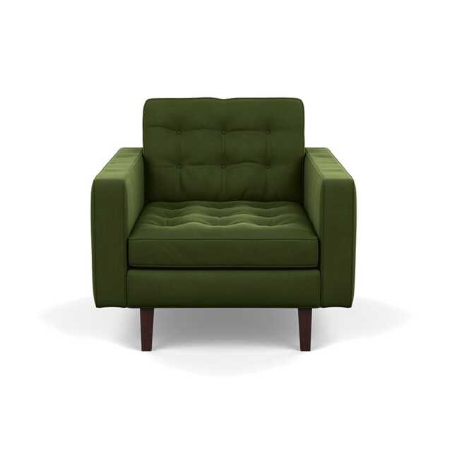 Heal's Hepburn Armchair Nobilis Velvet Leaf Black Feet