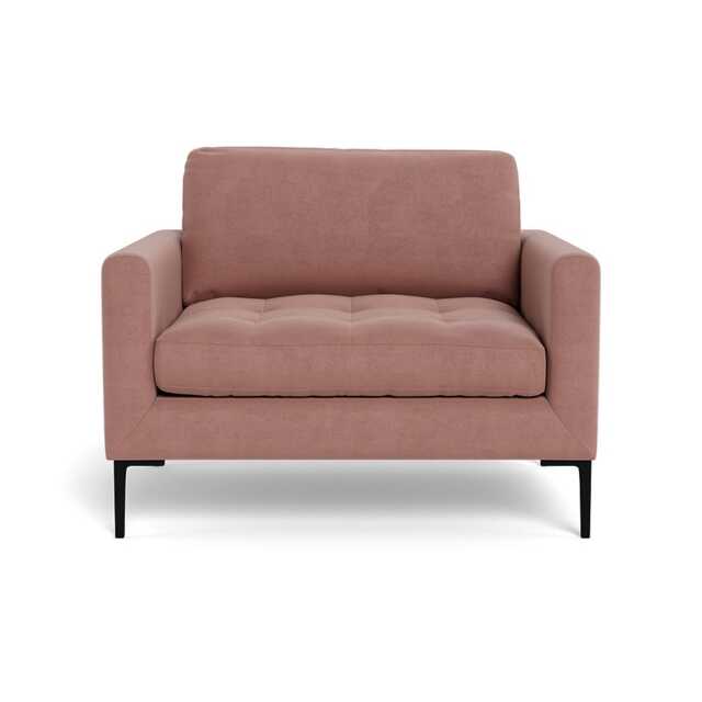 Heal's Eton Loveseat Smart Luxe Velvet Dusky Pink Black Feet