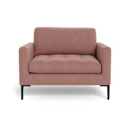 Heal's Eton Loveseat Smart Luxe Velvet Dusky Pink Black Feet
