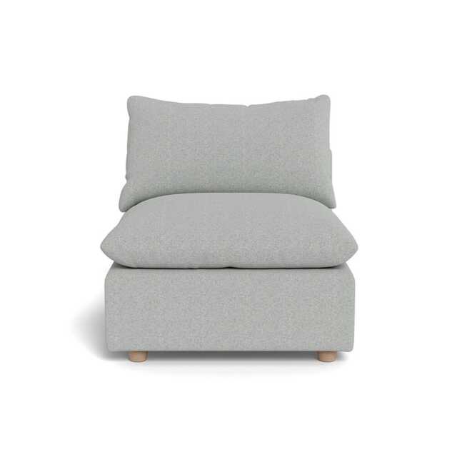 Heal's Astrid Single Unit Melton Wool Limestone Natural Beech Feet