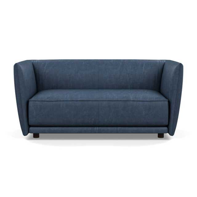 Heal's Valley 2 Seater Sofa Old England Leather Blue 002 - image 1