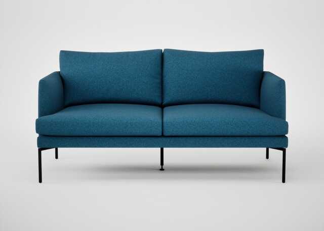 Heal's Matera 2 Seater Sofa St Moritz Wool Blue Black Feet - image 1