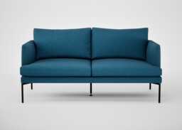 Heal's Matera 2 Seater Sofa St Moritz Wool Blue Black Feet