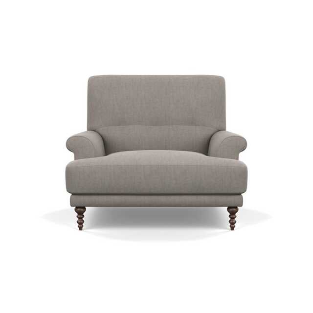 Scp Oscar Informal Armchair Broad Weave Pebble Walnut Feet