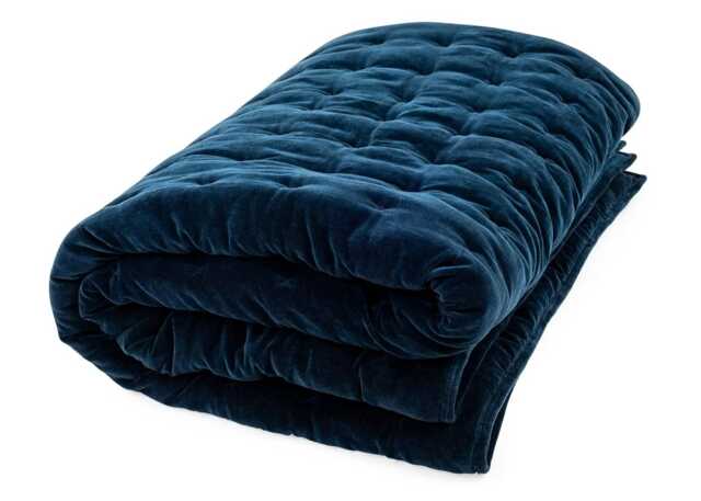 Heal's Velvet Quilt Midnight Blue 140 x 200cm - image 1
