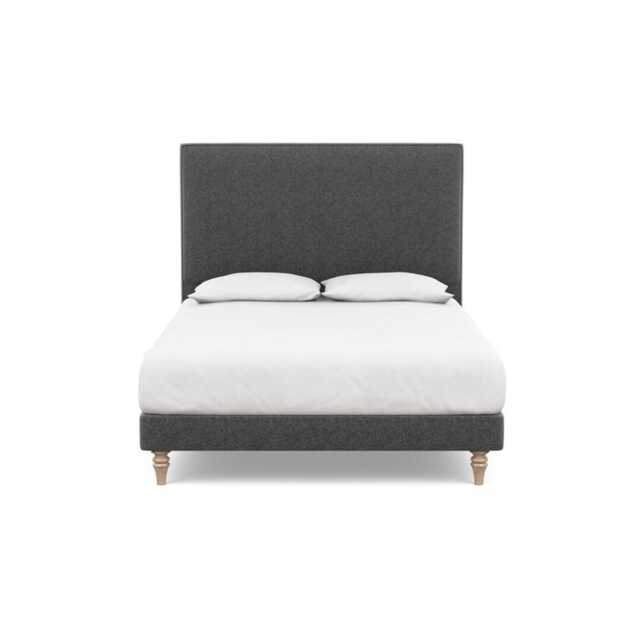 Heal's Shallow Divan King Melton Wool Granite Light Turned Solid Wood Feet - image 1