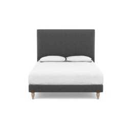 Heal's Shallow Divan King Melton Wool Granite Light Turned Solid Wood Feet - thumbnail 1