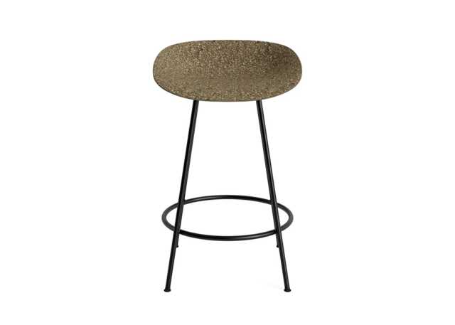 Normann Copenhagen Mat Barstool 65cm Black Steel Base in Seaweed