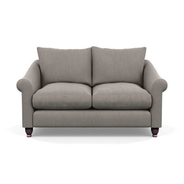 Heal's Devon 2 Seater Sofa Broad Weave Pebble Walnut Stained Feet - image 1