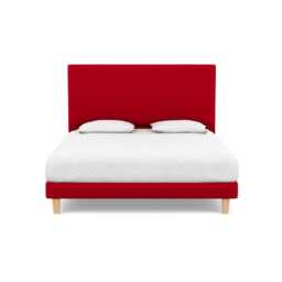 Heal's Shallow Divan Super King Melton Wool Red Oxide Light Solid Wood Feet - thumbnail 1