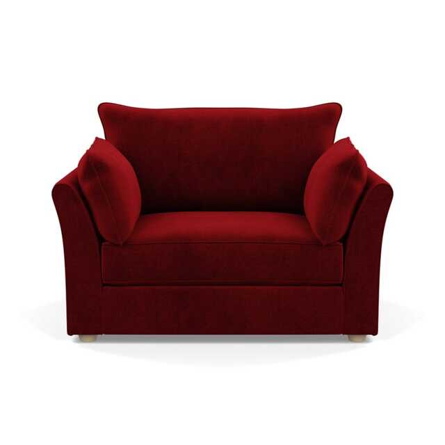 Heal's Tailor Loveseat Smart Luxe Velvet Mulberry Natural Beech Feet
