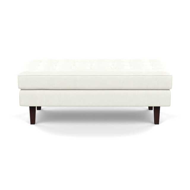 Heal's Hepburn Ottoman Liena Leather White 634 Black