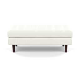 Heal's Hepburn Ottoman Liena Leather White 634 Black