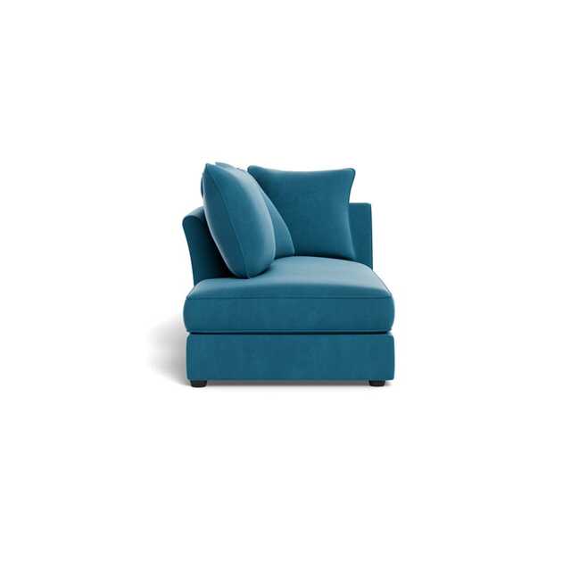 Heal's Tailor Left Hand Facing Chaise Unit Smart Velvet Ocean Black Feet