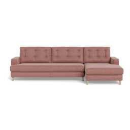 Heal's Mistral Right Hand Facing Corner Sofa Smart Luxe Velvet Dusky Pink Natural Beech Feet - thumbnail 2