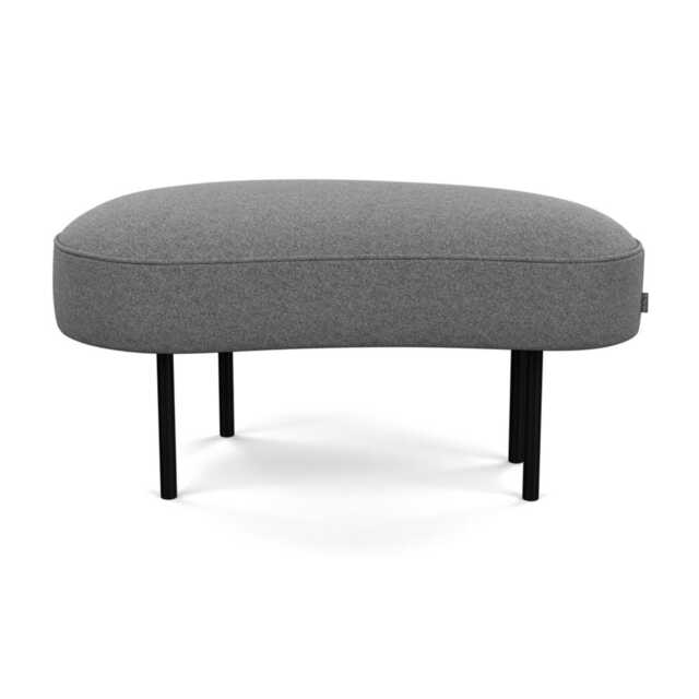 Heal's Isola Small Ottoman St Moritz Wool Light Grey Black Feet