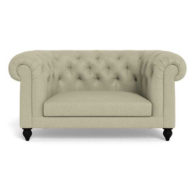 Heal's Fitzrovia Loveseat Cotton Grain Black Feet
