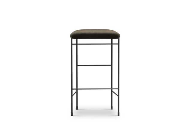 New Works Covent Bar Stool 75cm Royal Nubuk Dark Brown Leather