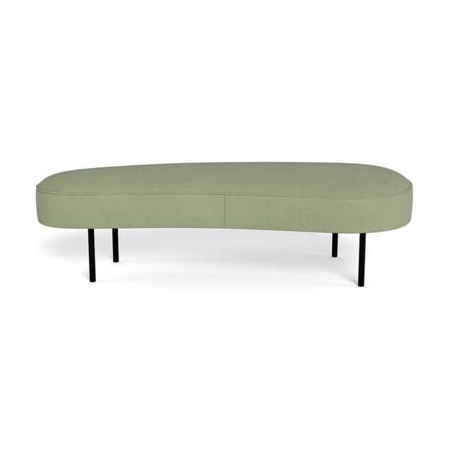Heal's Isola Large Ottoman Siena Cotton Pistachio Black Feet