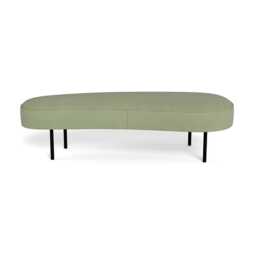Heal's Isola Large Ottoman Siena Cotton Pistachio Black Feet