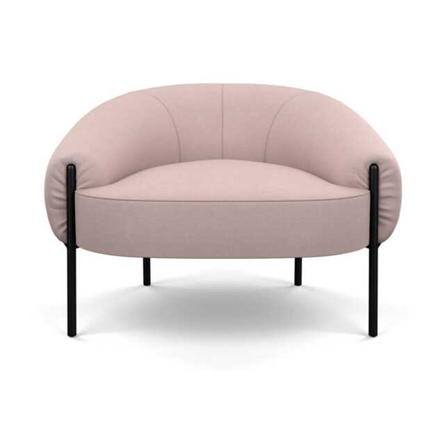 Heal's Isola Armchair Siena Cotton Dusky Pink Black Feet
