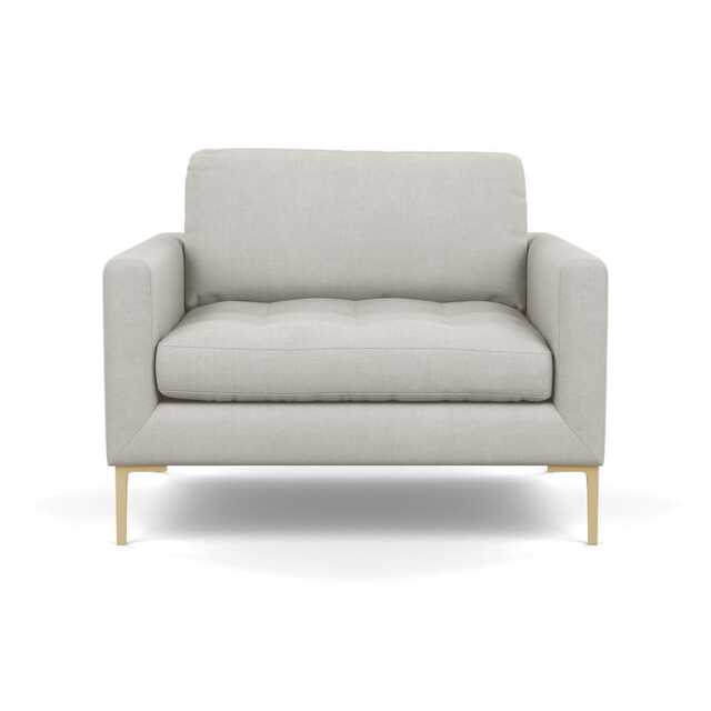 Heal's Eton Loveseat Capelo Linen-Cotton Sea Salt Brass Feet