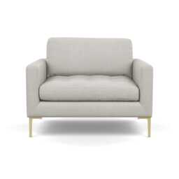 Heal's Eton Loveseat Capelo Linen-Cotton Sea Salt Brass Feet