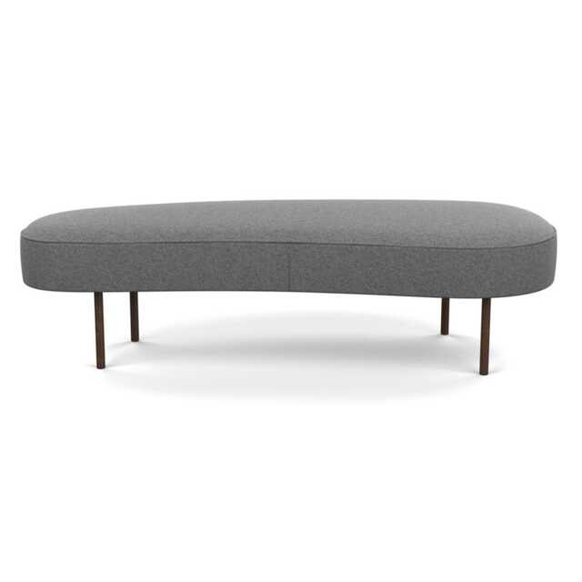 Heal's Isola Large Ottoman St Moritz Wool Light Grey Bronze Feet