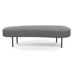 Heal's Isola Large Ottoman St Moritz Wool Light Grey Bronze Feet