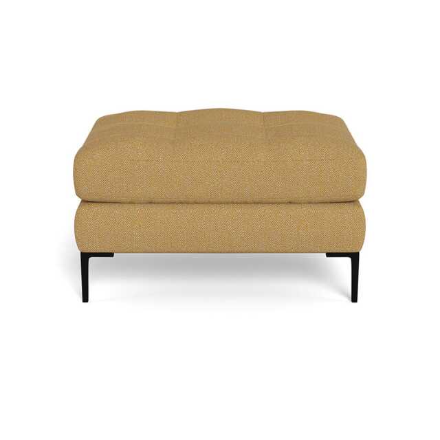 Heal's Eton Footstool Boucle Tweed Citrine Black Feet