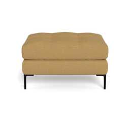Heal's Eton Footstool Boucle Tweed Citrine Black Feet