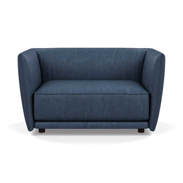 Heal's Valley Loveseat Old England Leather Blue 002 - image 1