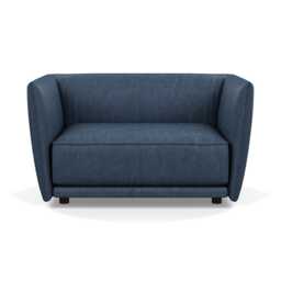 Heal's Valley Loveseat Old England Leather Blue 002 - thumbnail 1