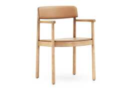 Normann Copenhagen Timb Dining Armchair Tan Ash Ultra Leather Camel
