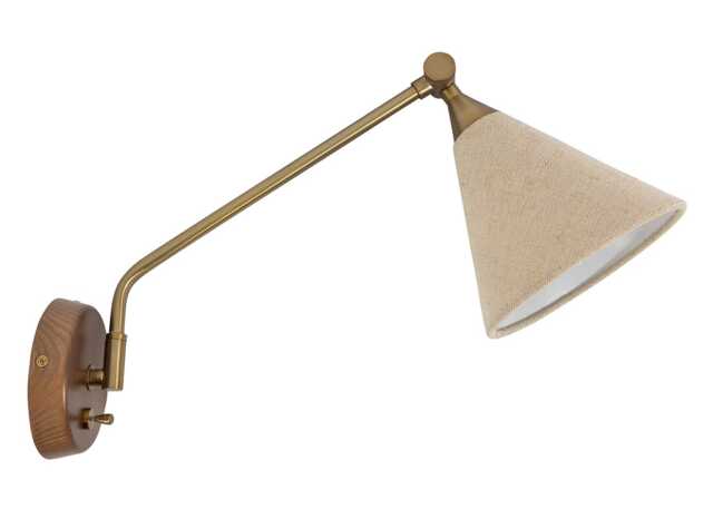 Heal's Dryden Swing Arm Wall Light Walnut Finish & Natural