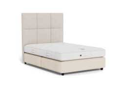 Vispring Devonshire Medium Tension Divan Double TK596 Fawn 750 Castors 2 Footend Drawer