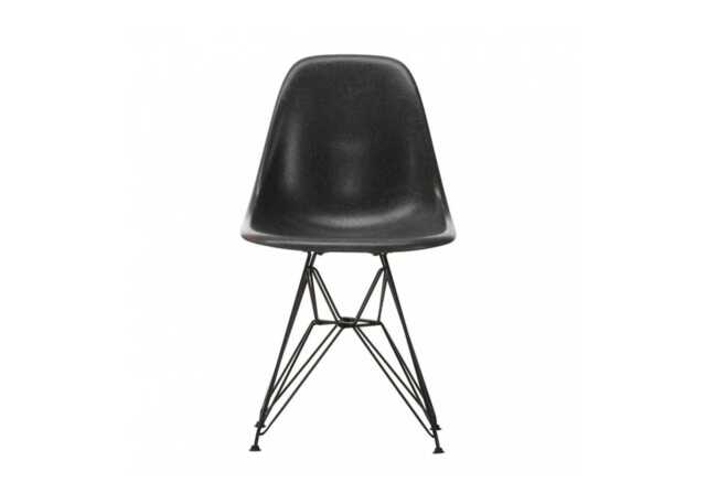 Vitra Eames Fibreglass Chair DSR Eames Elephant Hide Grey 30 Basic Dark Powder Coated Base 05 Glides
