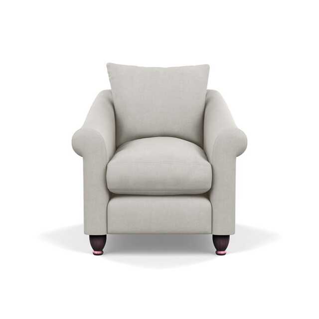Heal's Devon Armchair Capelo Linen-Cotton Sea Salt Walnut Stained Feet