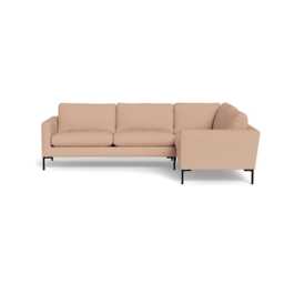 Heal's Eton Right Hand Facing Corner Sofa Capelo Linen-Cotton Rosedale Black Feet
