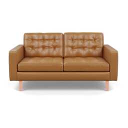 Heal's Hepburn 2 Seater Daino Leather Parchment Natural Feet