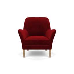 Heal's Wallis Armchair Smart Luxe Velvet Mulberry Tinted Ash Feet