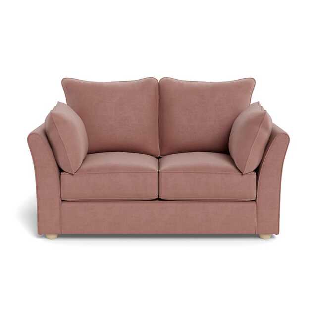 Heal's Tailor 2 Seater Sofa Smart Luxe Velvet Dusky Pink Natural Beech Feet