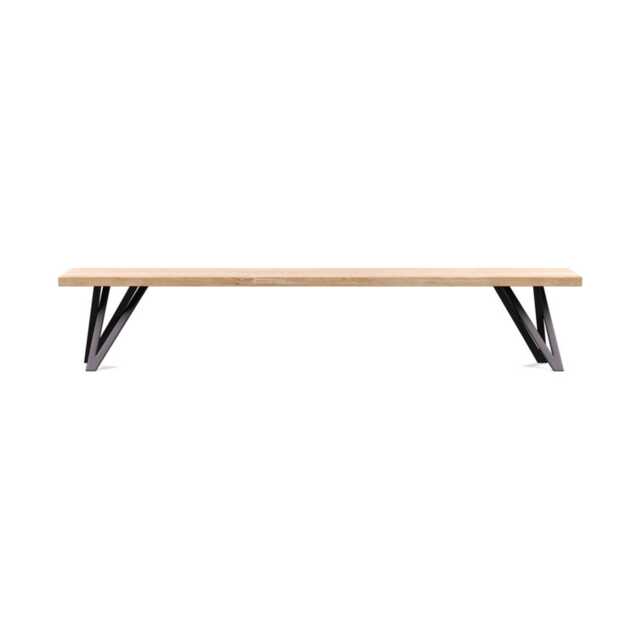 Heal's Vienna Bench 220x35cm White Oiled Oak Straight Edge Not Filled
