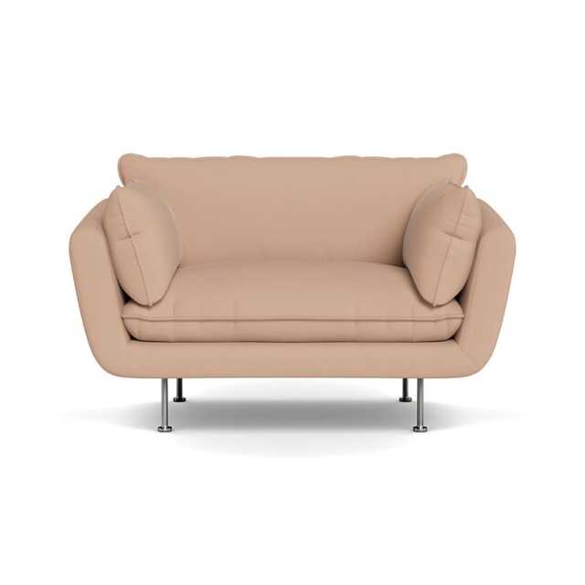 Heal's Allora Loveseat Capelo Linen-Cotton Rosedale Stainless Steel Feet