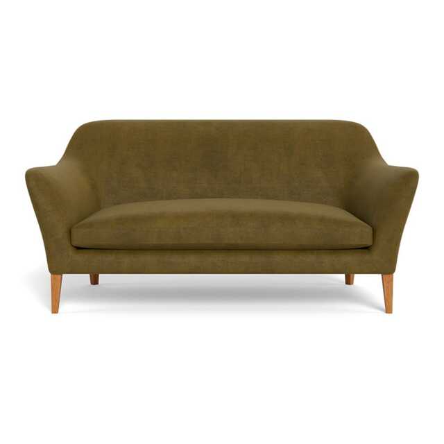 Heal's Wallis 3 Seater Sofa Smart Luxe Velvet Peridot Stained Oak Feet - image 1