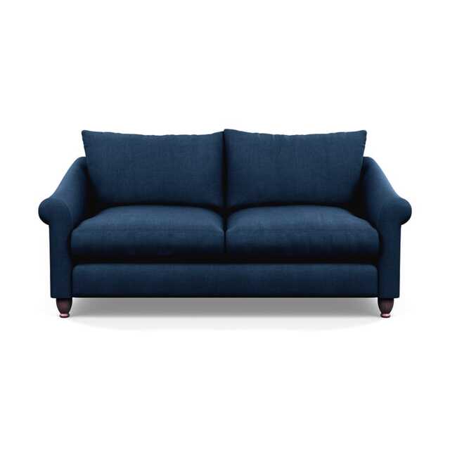 Heal's Devon 3 Seater Sofa Capelo Linen-Cotton Inkspot Walnut Stained Feet