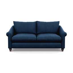 Heal's Devon 3 Seater Sofa Capelo Linen-Cotton Inkspot Walnut Stained Feet